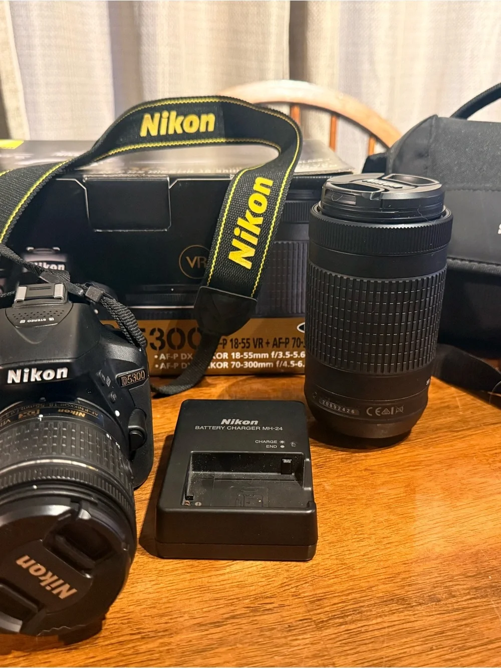 Nikon Black DSLR Camera Kit with Dual Lenses and Charger